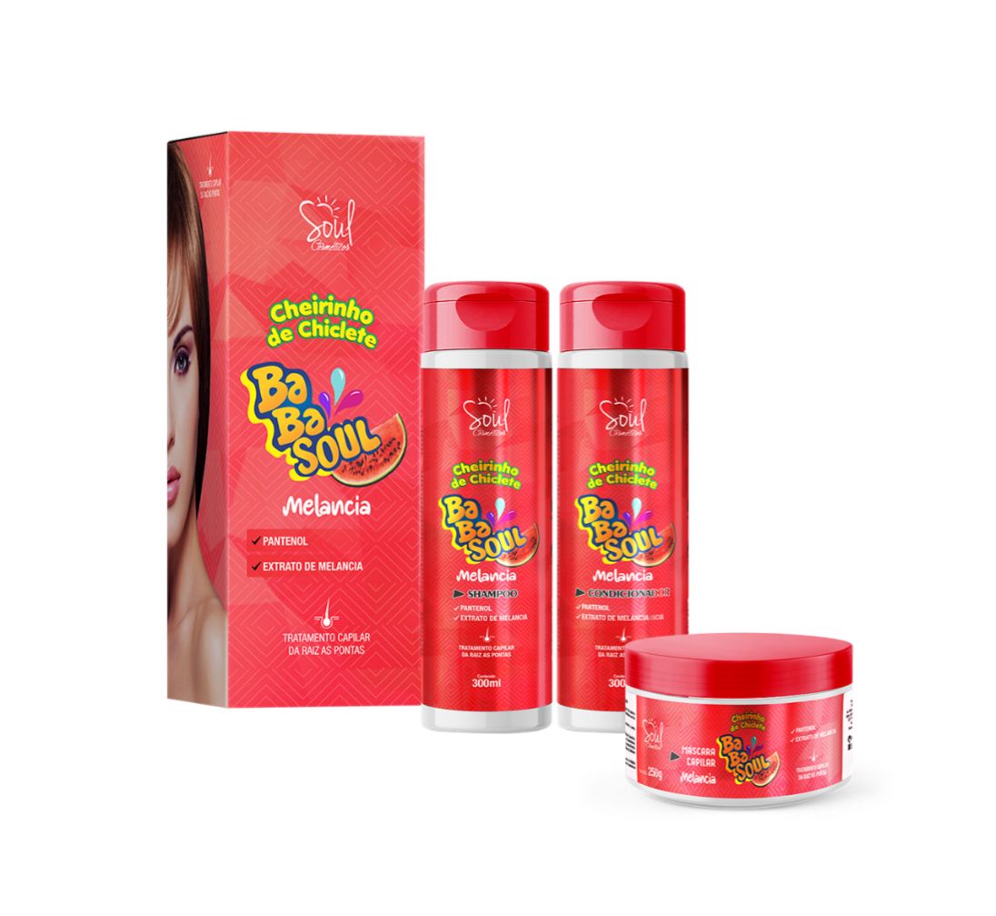 SHAMPOO, CONDICIONADOR E MASCARA CHEIRINHO DE MELANCIA