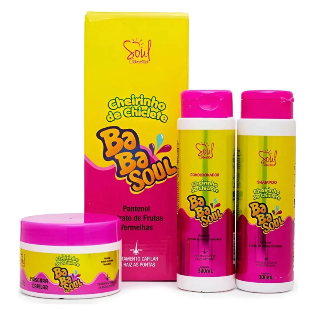 SHAMPOO, CONDICIONADOR E MASCARA FRUTAS VERMELHAS
